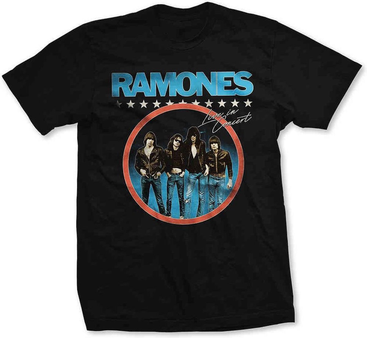 Ramones - Circle Photo Heren T-shirt - S - Zwart