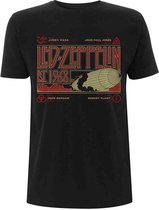 Led Zeppelin Heren Tshirt -S- Zeppelin & Smoke Zwart