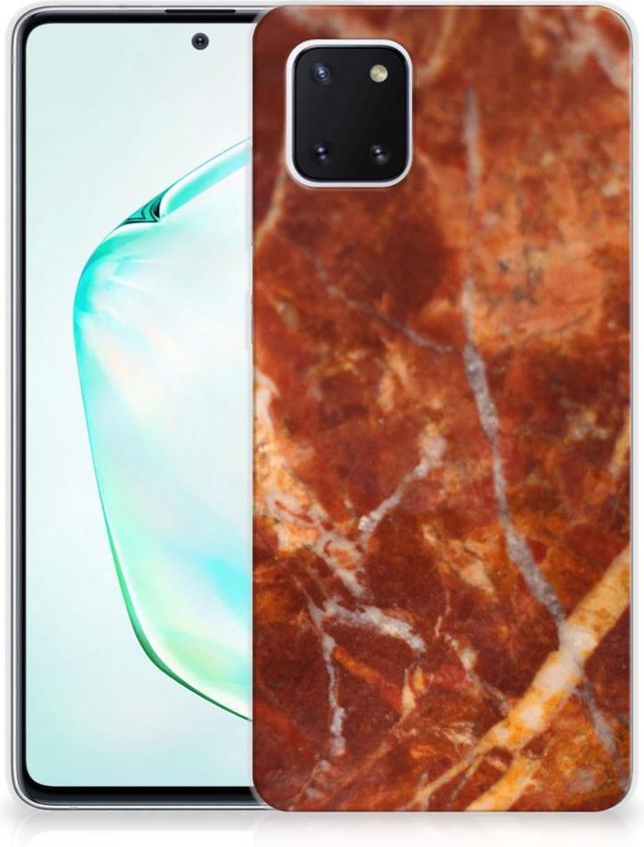 Samsung Galaxy Note 10 Lite TPU Siliconen Hoesje Marmer Bruin