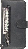 Portemonnee zwart wallet book-case rits hoesje Samsung Galaxy S20 Plus