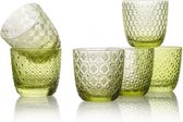 Luxe waterglazen "sixties" Groen