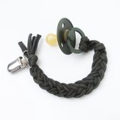 BIBS fopspeen Huntergreen T2 + LOVEissue speenkoord gevlochten | Maat 6 t/m 18 mnd