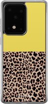 Samsung S20 Ultra hoesje siliconen - Luipaard geel | Samsung Galaxy S20 Ultra case | multi | TPU backcover transparant