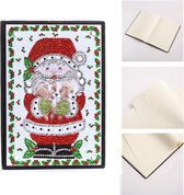 Diamond painting notitie boek- Kerstman - 21 x 15 cm - Set incl. Bakje en Pen