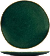 Cosy&Trendy Otylia Green dessertbord - Organisch rond - Ø 20,6 x H 2 cm - Set-6