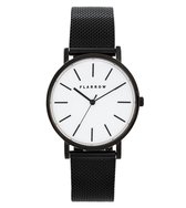 FLARROW Black Edition Ø40MM - Leer - Zwart / Wit Horloge