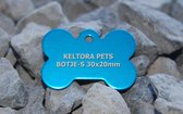 Keltora Pets Aluminium Hondenpenning Botje Turquoise KPBNTQ-S