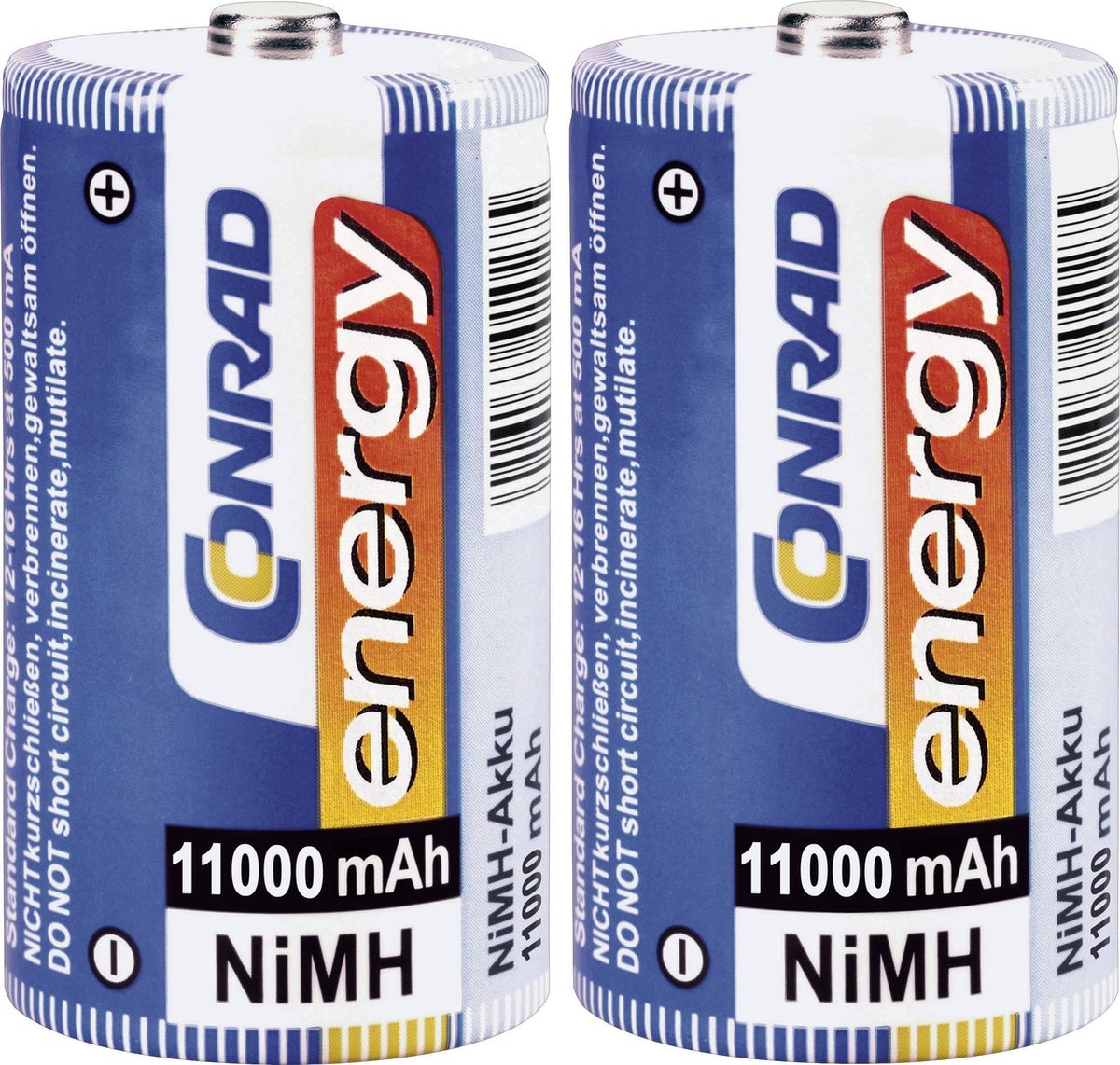 Conrad energy HR20 Oplaadbare D batterij (mono) NiMH 11000 mAh 1.2 V 2  stuk(s) | bol.com