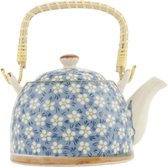 Clayre & Eef 6CETE0026 - Theepot - Doorsnede/hoogte: 14 x 14 cm - keramiek - blauw