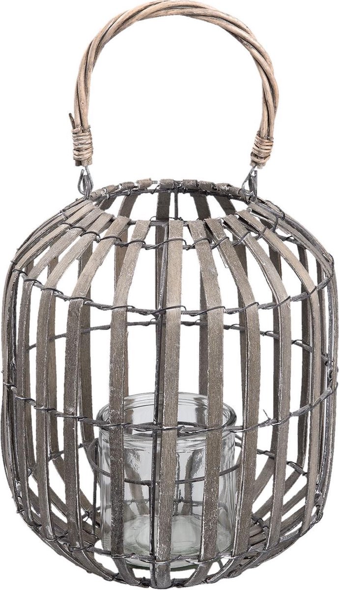 Lantaarn ø 23*26 cm Bruin/grijs | 6RO0370M | Clayre & Eef