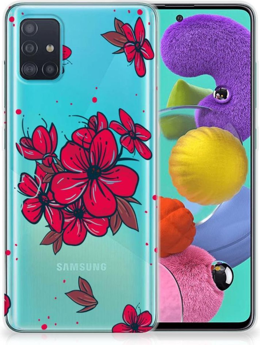 Back Cover voor Samsung Galaxy A51 TPU Case Blossom Red