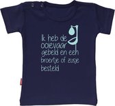 Babygoodies T-shirt Ik Word Grote Zus/Broer - Ik heb de ooievaar gebeld en een broertje of zusje besteld (Navy 3-4j)