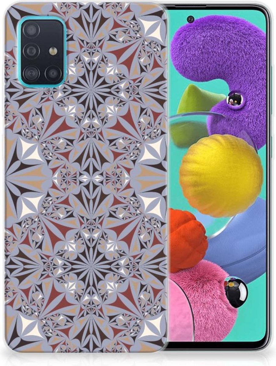 Samsung Galaxy A51 TPU Siliconen Hoesje Flower Tiles