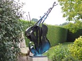 Metalen beeld - Tuinbeeld - beeld - cello - 148 cm hoog - voor huis en tuin