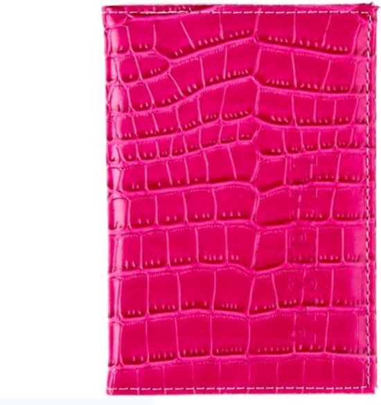 (Donker) Roze – Krokodillen Dessin Paspoort Protector – Beschermhoes – Paspoorthouder – Cover – Mapje – Hoesje