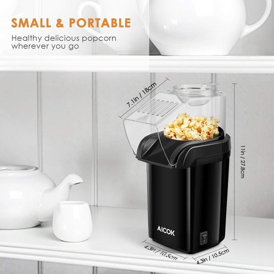 Machine à popcorn Aicok - 1200W - Avec tasse à mesurer amovible - Couvercle  amovible -... | bol.com