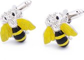 Manchetknopen - Bij Bijen Honingbij Zwart met Geel