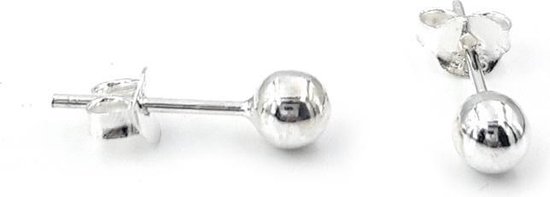 Zilveren oorknopjes bolletje 4 mm