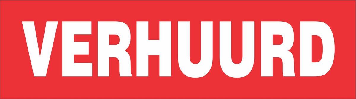 5x "Verhuurd" stickers 35 x 10 cm, Vinyl Rood/Wit