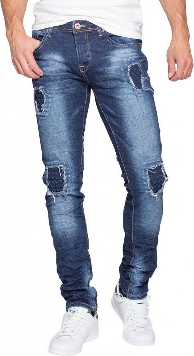 Mezaguz Heren Wire Jeans Bleu Slimfit W28XL34