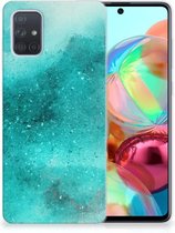 Geschikt voor Samsung Galaxy A71 Hoesje maken Painting Blue