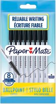 Paper Mate 045-balpennen | Medium punt (1,0 mm) | Zwarte inkt | 8 stuks