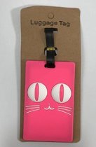 Bagagelabel Kat Roze - Kofferlabel Kat - Luggage Tag - Reislabel Kat -  Bagagelabel Poes