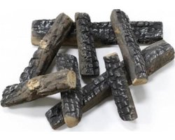 8- delige set keramisch hout. Geschikt voor Alle warmtebronnen. O.a. bio ethanolhaard of gashaard. | een mooie decoratie