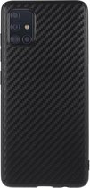 Samsung Galaxy A51 Hoesje TPU Carbon Design Zwart