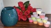 Wax Melts (parfum)geuren verrassingspakket met 10 geuren incl. DHHM | Geurbrander | Roos | Donker Turquoise