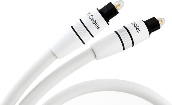 Optical Splitter, Optical Audio Cable Splitter Audio Cable 1 In 2 Out Dual Port Toslink Digital Optical Audio Splitter Adapter (WHITE