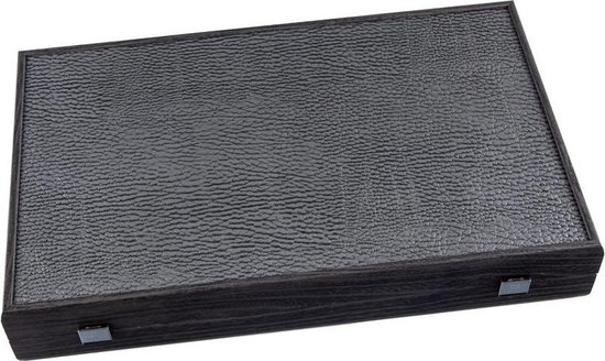 Thumbnail van een extra afbeelding van het spel Leatherette Black & Dusty Pink Backgammon - 48x30cm - met 2 schaduwen  Top Kwaliteit