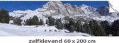 Kerstdorp achtergrond - 60x200 cm - winterlandschap bergen - links