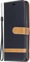 Denim Book Case - Xiaomi Redmi Note 8 Pro Hoesje - Zwart