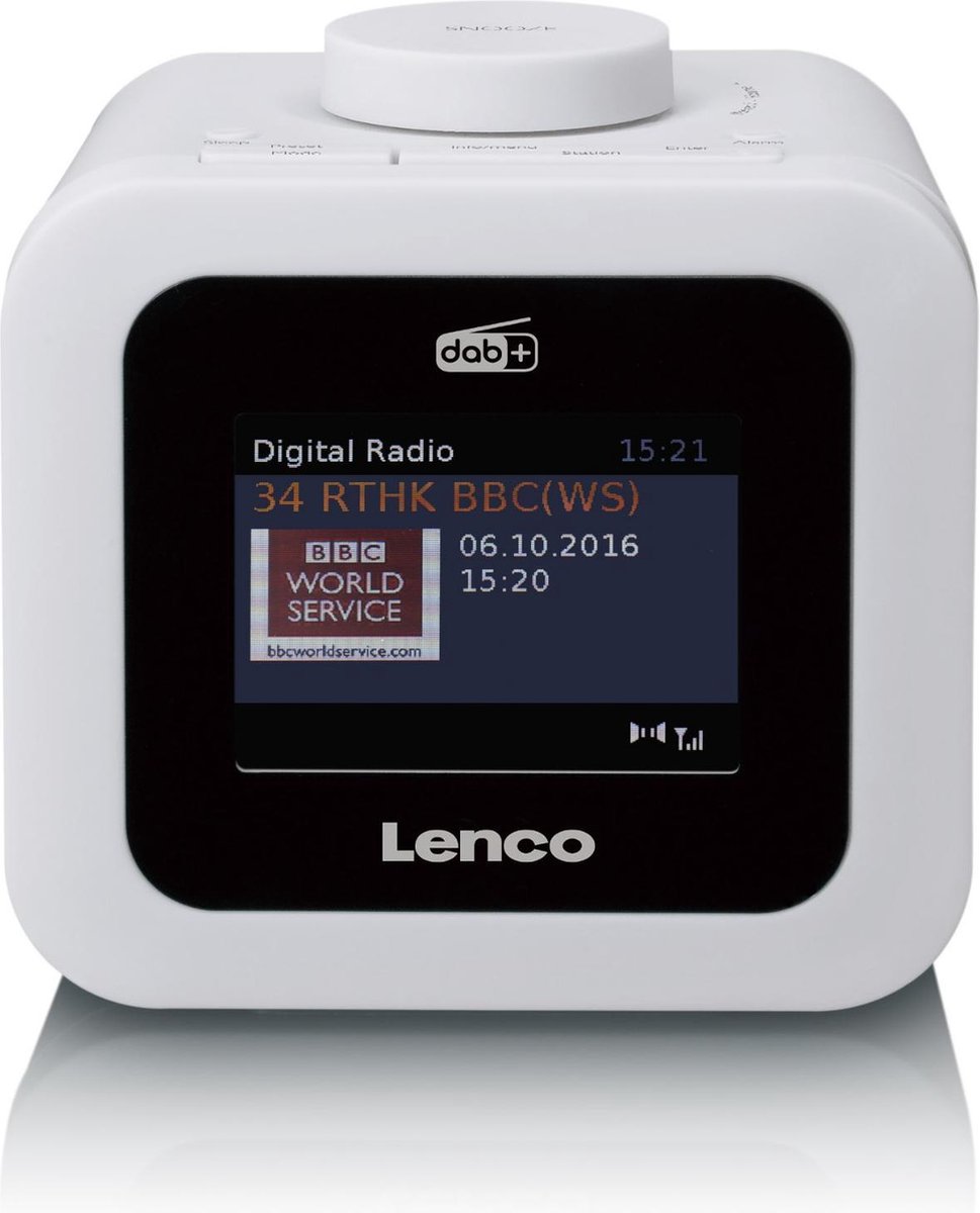 Lenco CR-620 - Wekkerradio met DAB+ en AUX-uitgang - Wit