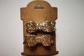 Goude Glitter Strikken Clips | Speldjes Alligatorclip | Set van 2 | Meisje Dames Kind | Kerst Feest Bruiloft Sparkle