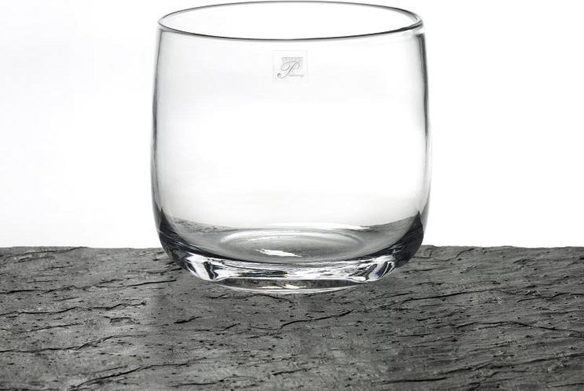 Maison Péderrey Vaas Glas- Mond geblazen glas D 17 cm H 16 cm