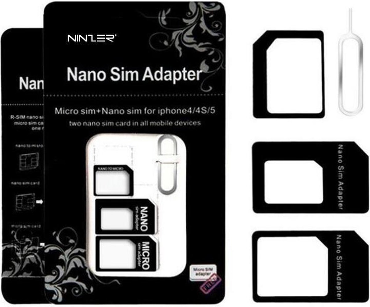 Ninzer Nano 3-in-1 SIM Card / Kaart Adapter Set met Kaartslot Opener - Ninzer