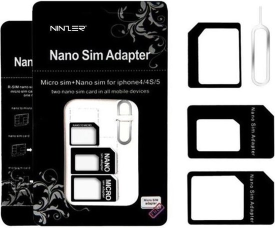 Ninzer Nano 3-in-1 SIM Card / Kaart Adapter Set met Kaartslot Opener |  bol.com