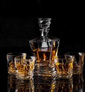 Whiskey Karaf Met 4 Glazen - 5 Delige Decanter Set - Kristal - Vaatwasserbestendig - Pacific Collectie