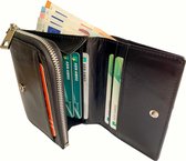Portemonnee Dames - Portefeuille Leer - Anti Skim RFID - Zwart