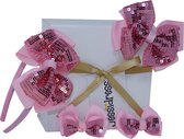 Jessidress Giftbox Elegant Geschenksets Meisjes Haar Diadeem met Haar clips - Roze