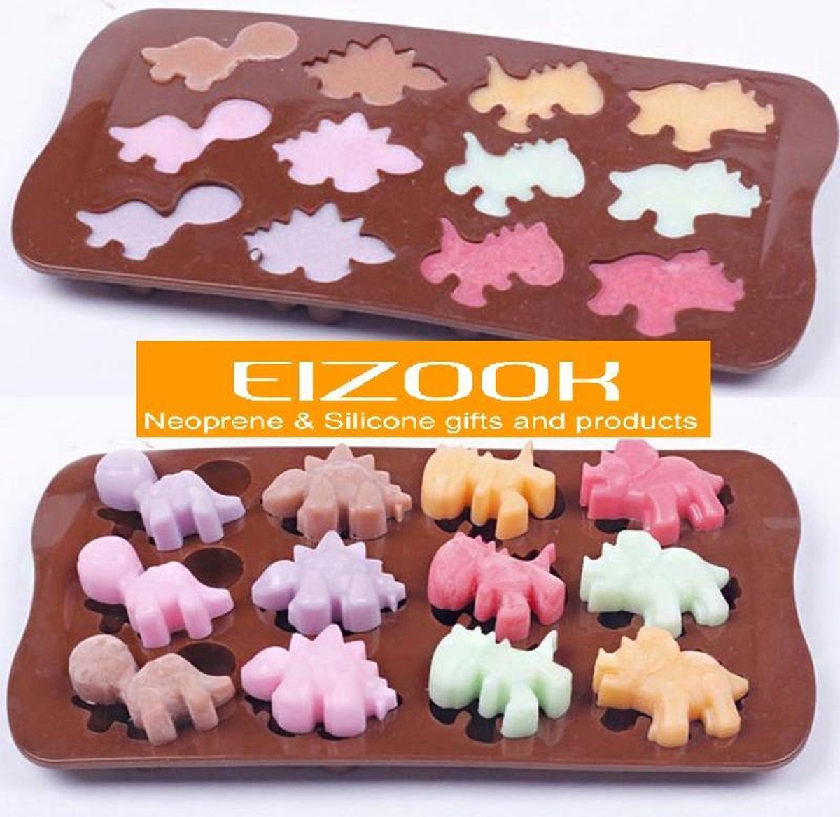 IJsklontjesvorm - Chocoladevorm - Fondantvorm Dinosaurus vorm