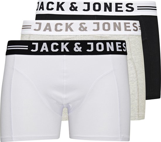 JACK & JONES Hommes Lot de 3 Boxers - Grijs Clair - Taille M