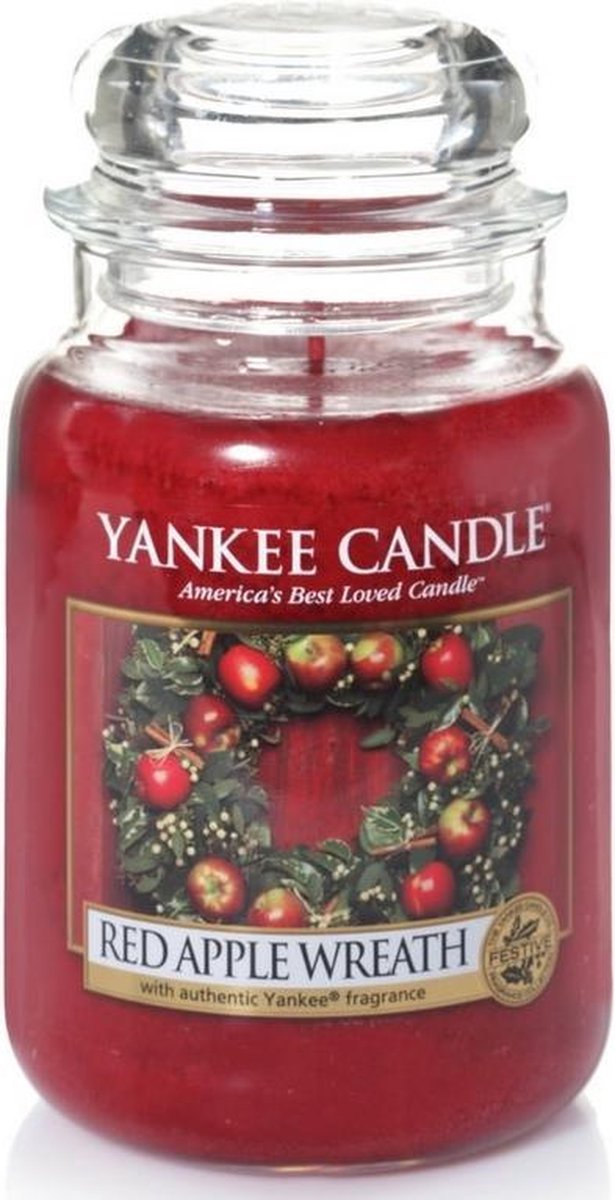 Yankee Candle Geurkaars Large Red Apple Wreath 17 cm / ø 11 cm