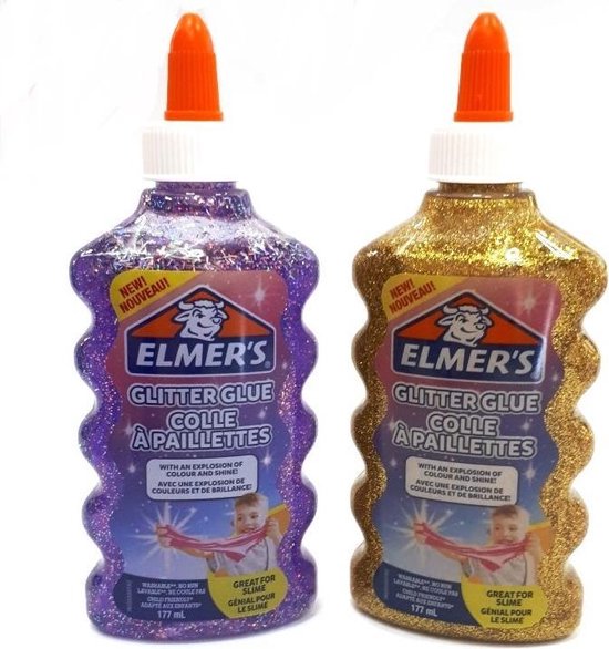 Elmer's Glitter Glue set van 2 Gold / Violet bol