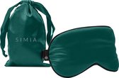 SIMIA™ Premium Zijden Slaapmasker + Opbergzakje - 100% Verduisterend Oogmasker - Verstelbaar - Blinddoek - Zijdezacht - Anti-Rimpel - Cadeau Tip - Diep Groen