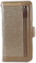 HEM Samsung Galaxy S8 - Magic Glitter Gold - Leren Rits Portemonnee Telefoonhoesje