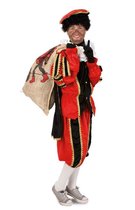 Luxe Zwarte Piet kinder pak rood - maat 104 + GRATIS SCHMINK - pietenpak kostuum Sinterklaas