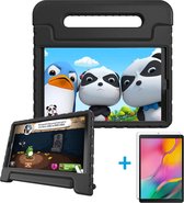 Case2go - Hoes geschikt voor Samsung Galaxy Tab A 10.1 (2019) - Schokbestendige case met handvat + Screenprotector - Zwart
